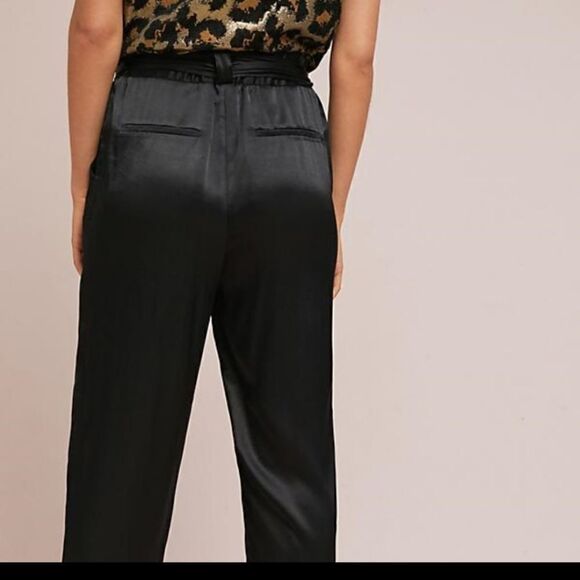 Anthropologie Ett Twa satin tie waist belted pant Size 0 - Picture 2 of 12